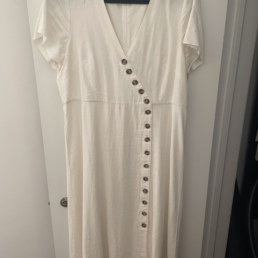 White Madewell button front midi dress